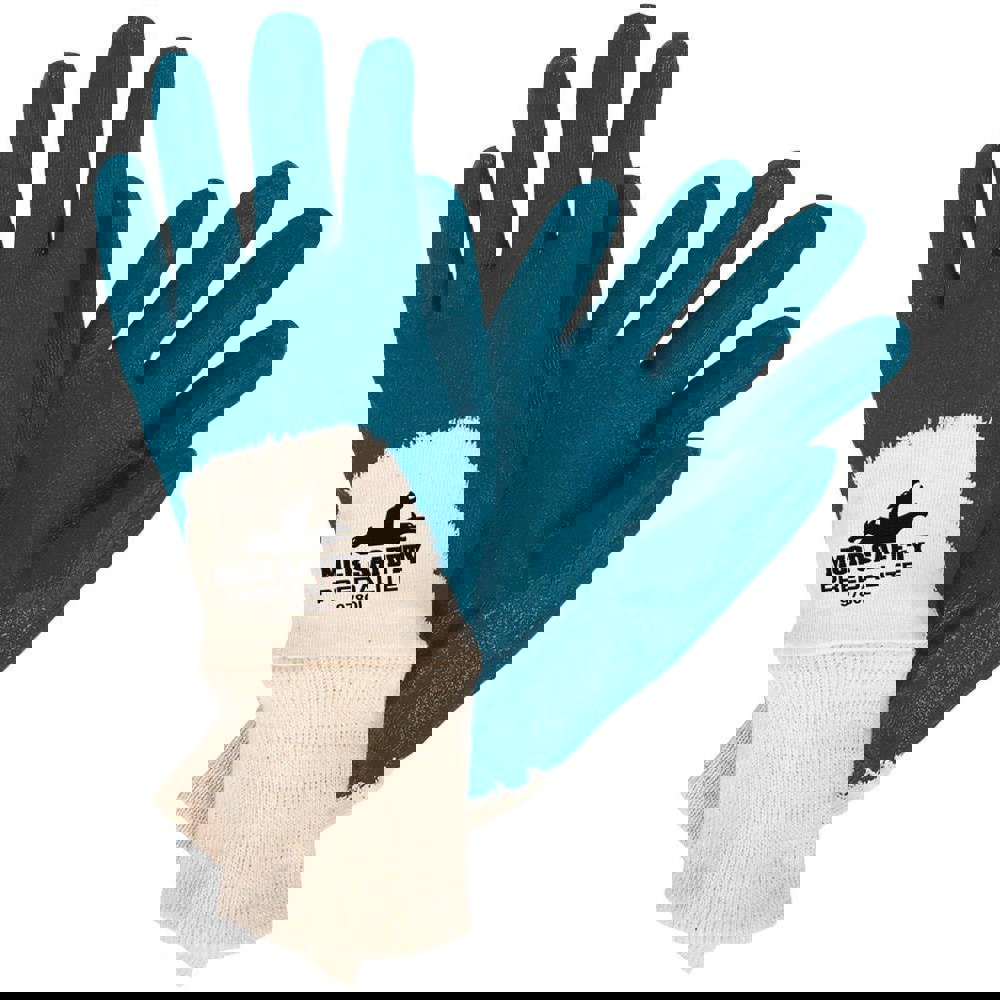 General Purpose Work Gloves: Medium, Nitrile Coated, Cotton Interlock